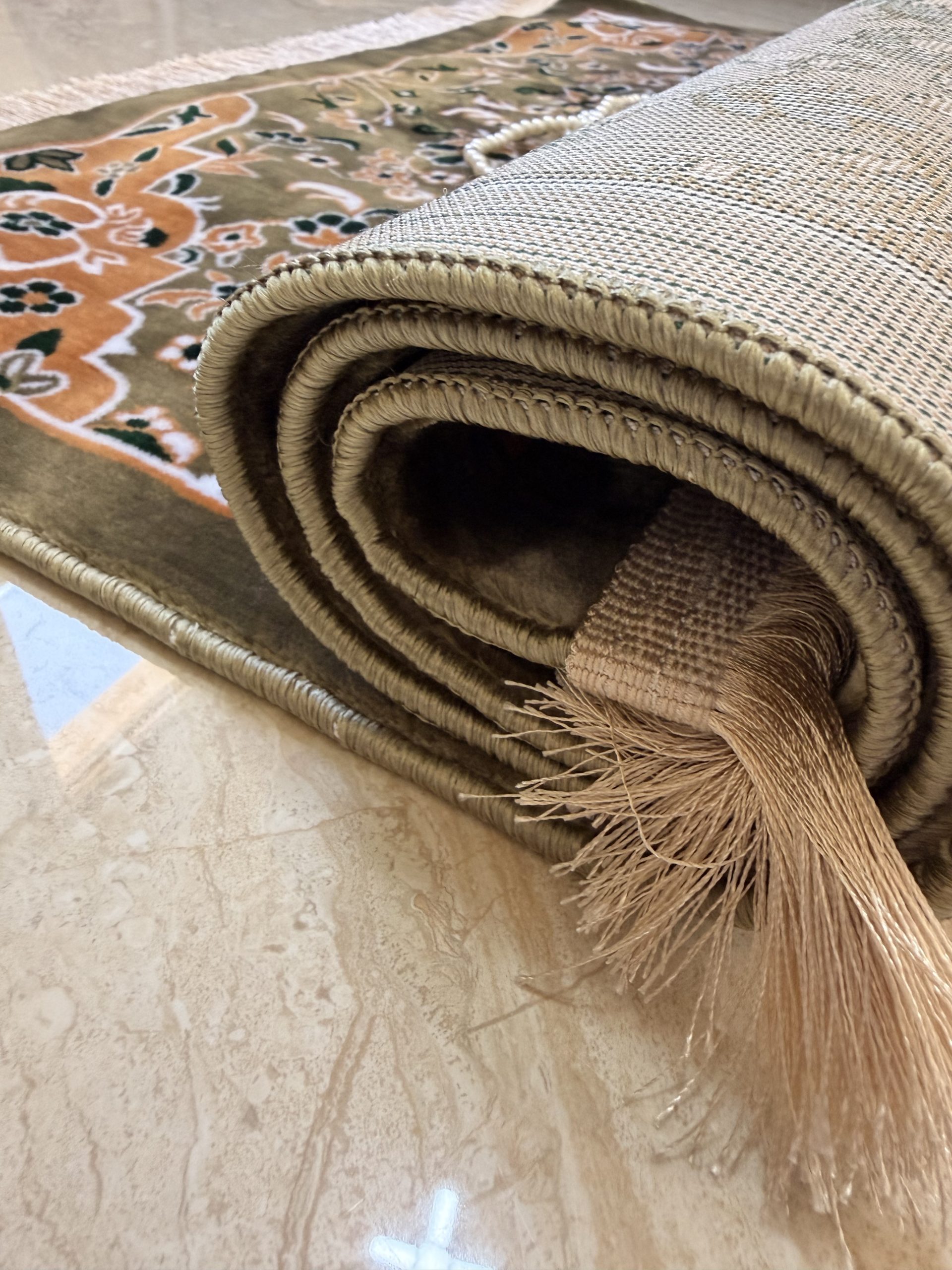 Turkish Prayer Mat Green Al Rawdah Medina Style a4