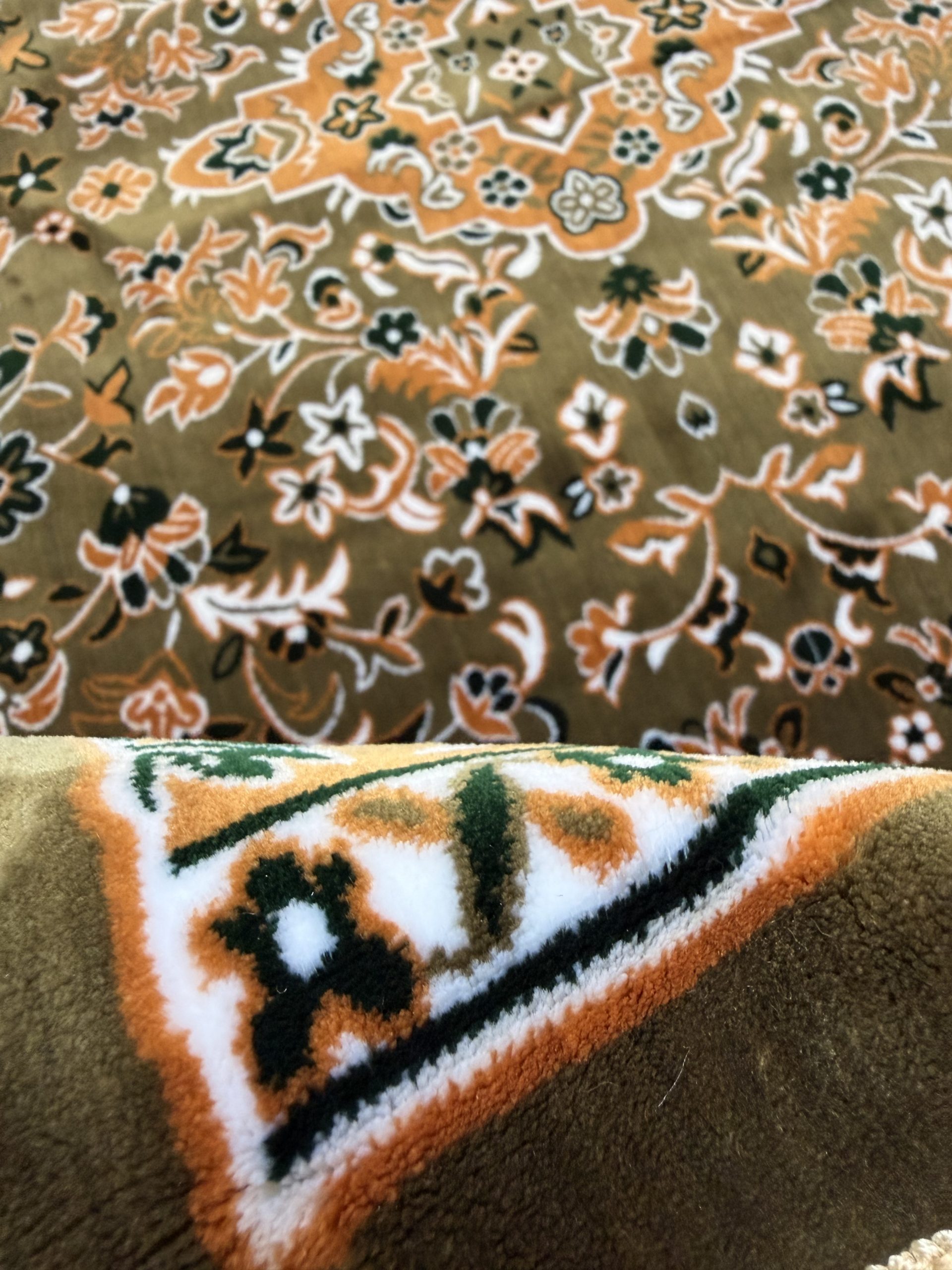 Turkish Prayer Mat Green Al Rawdah Medina Style a5