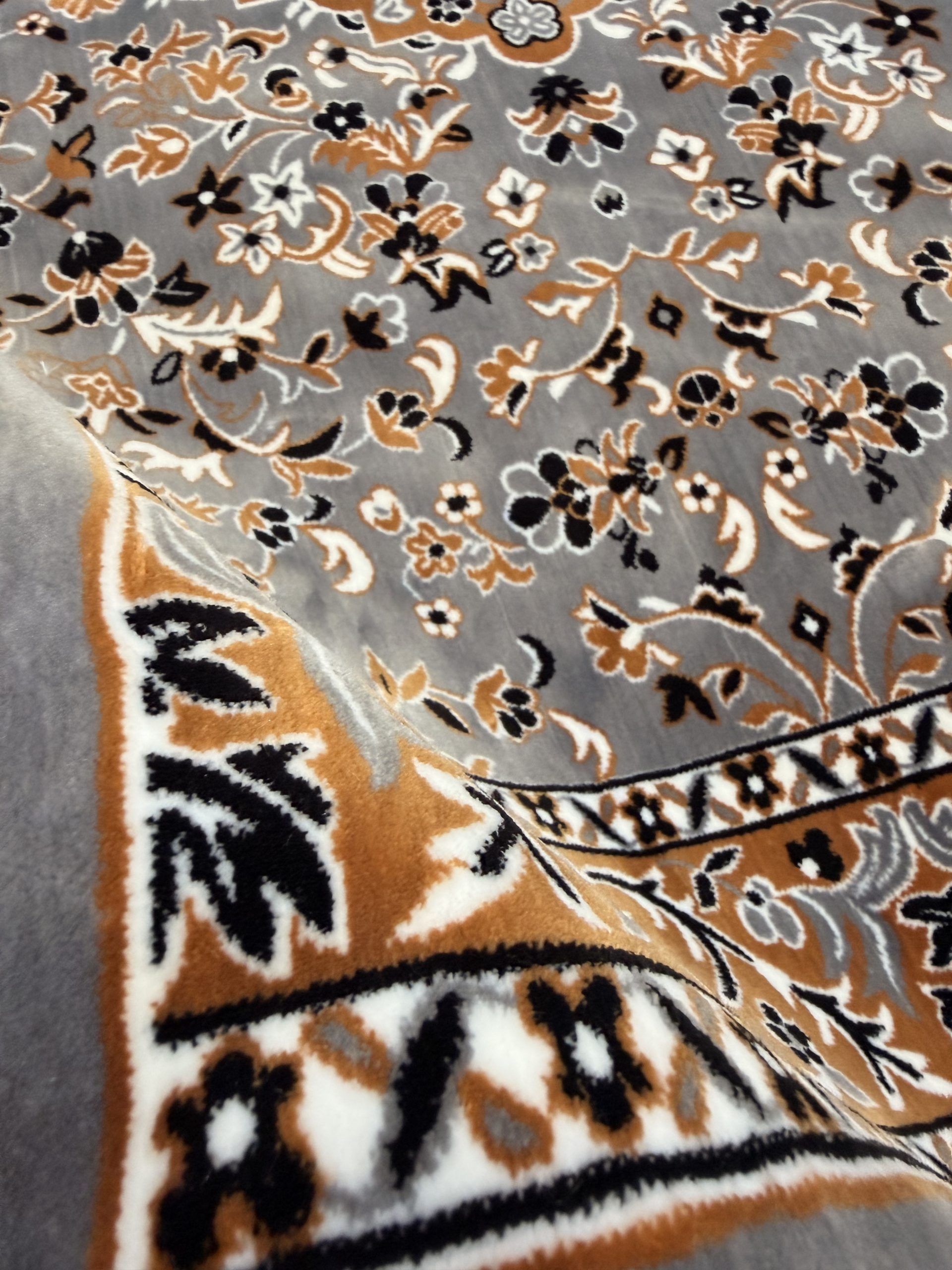 Turkish Prayer Mat Grey Al Rawdah Medina Style a5