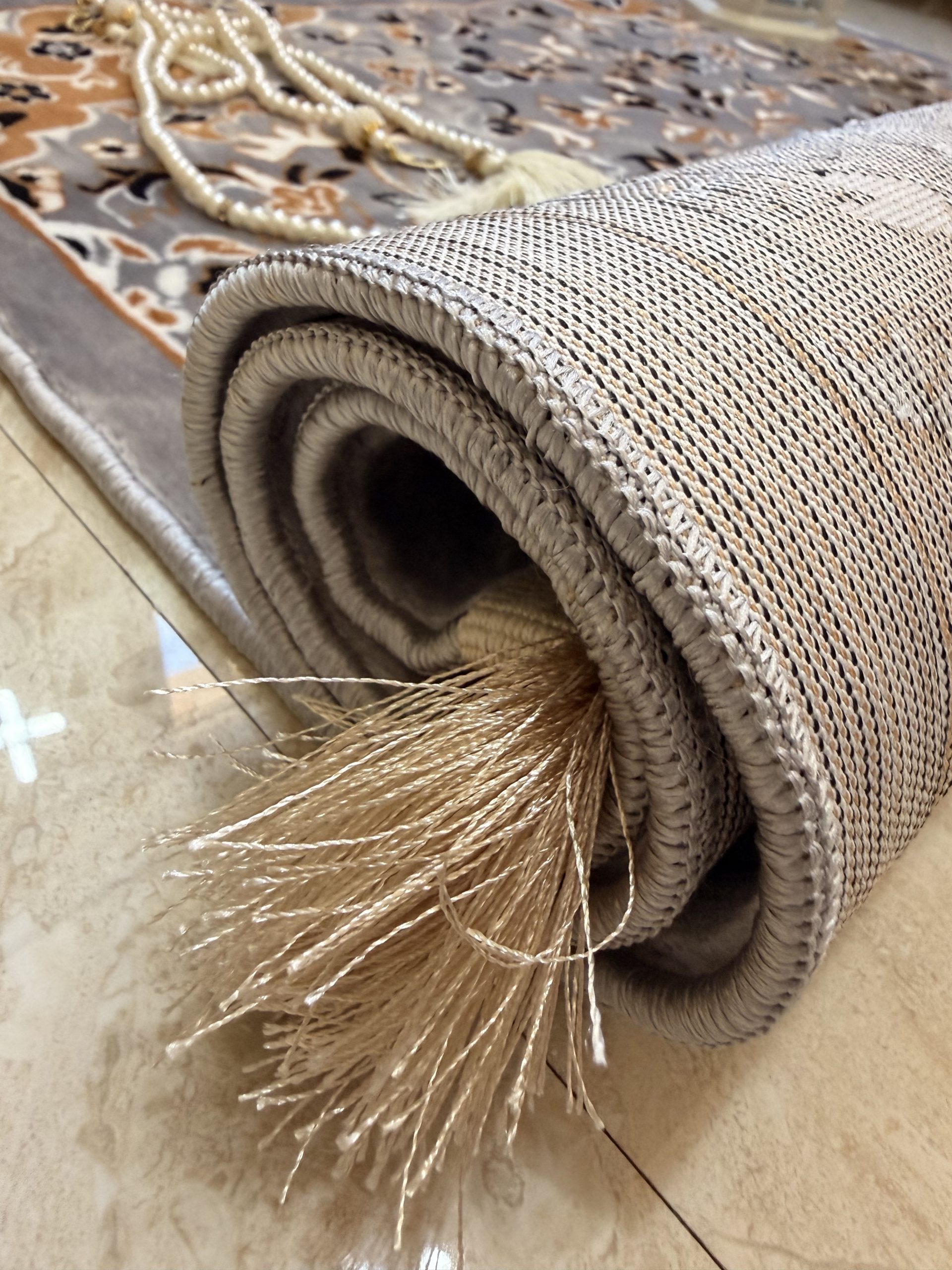 Turkish Prayer Mat Grey Al Rawdah Medina Style a6