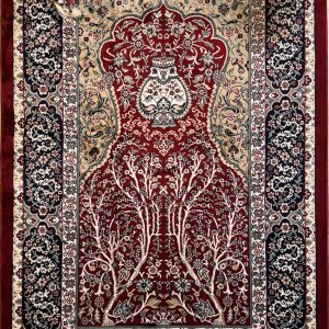 Premium Turkish Blue Red Gold Prayer Mat
